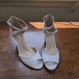 3in Cole Haan white wedge sandals